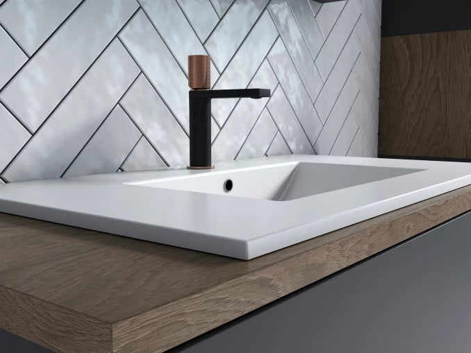 BATERIJA ZA LAVABO COPEN NOOK GRIP MAT CRNA / ROSE GOLD