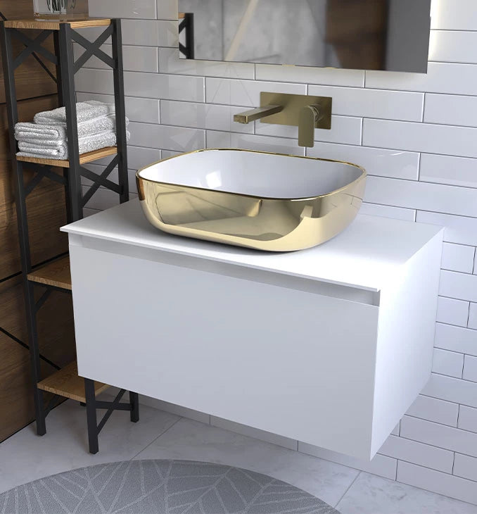 LAVABO COPEN NADGRADNI 505X405X140 ZLATNO BELI