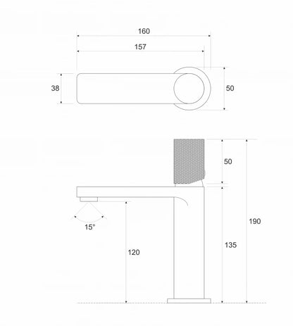 BATERIJA ZA LAVABO COPEN NOOK GRIP MAT CRNA