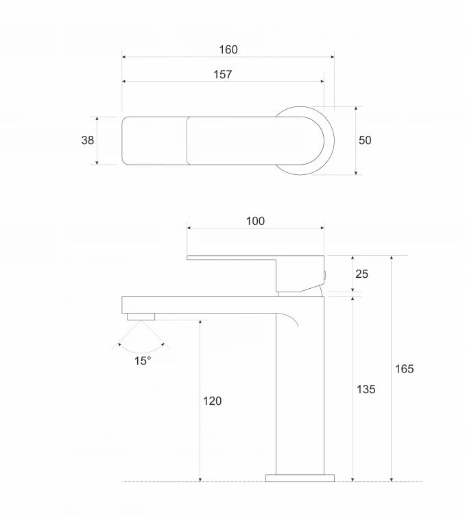 BATERIJA ZA LAVABO COPEN NOOK MAT CRNA