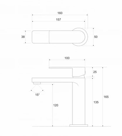 BATERIJA ZA LAVABO COPEN NOOK MAT CRNA