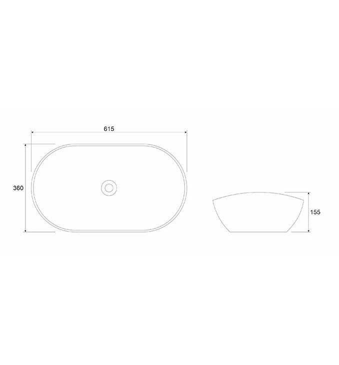 LAVABO COPEN NADGRADNI 615X360X155 ZLATNO BELI