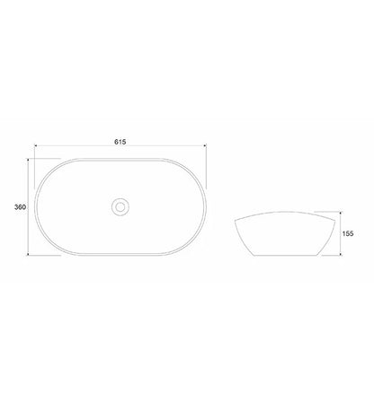 LAVABO COPEN NADGRADNI 615X360X155 ZLATNO BELI