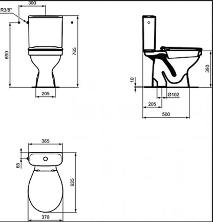 MONOBLOK IDEAL STANDARD ULYSSE SA WC DASKOM PLASTIČNE ŠARKE SIMPLON