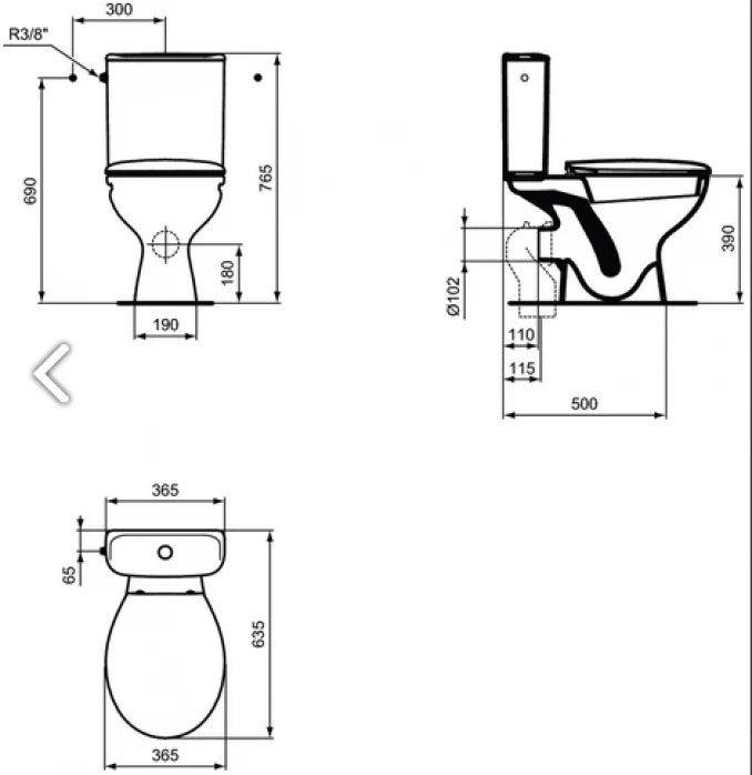 MONOBLOK IDEAL STANDARD ULYSSE SA WC DASKOM SOFT CLOSE BALTIK