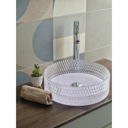 STAKLENI LAVABO COPEN NADGRADNI FI400X125MM BELO DNO