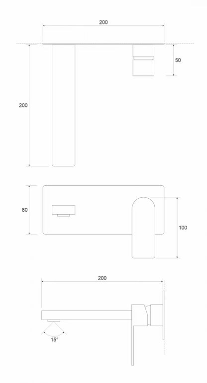 UGRADNA BATERIJA ZA LAVABO COPEN NOOK MAT CRNA